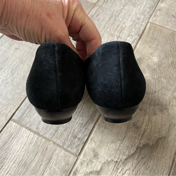 Geox Respira Black Suede Ballet Flats 7.5 Bow Detail‎ - Picture 5 of 9